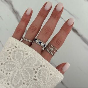 Stylish Retro Y2K Elegant Silver Vintage style Ring‎ Gift Set of 3
